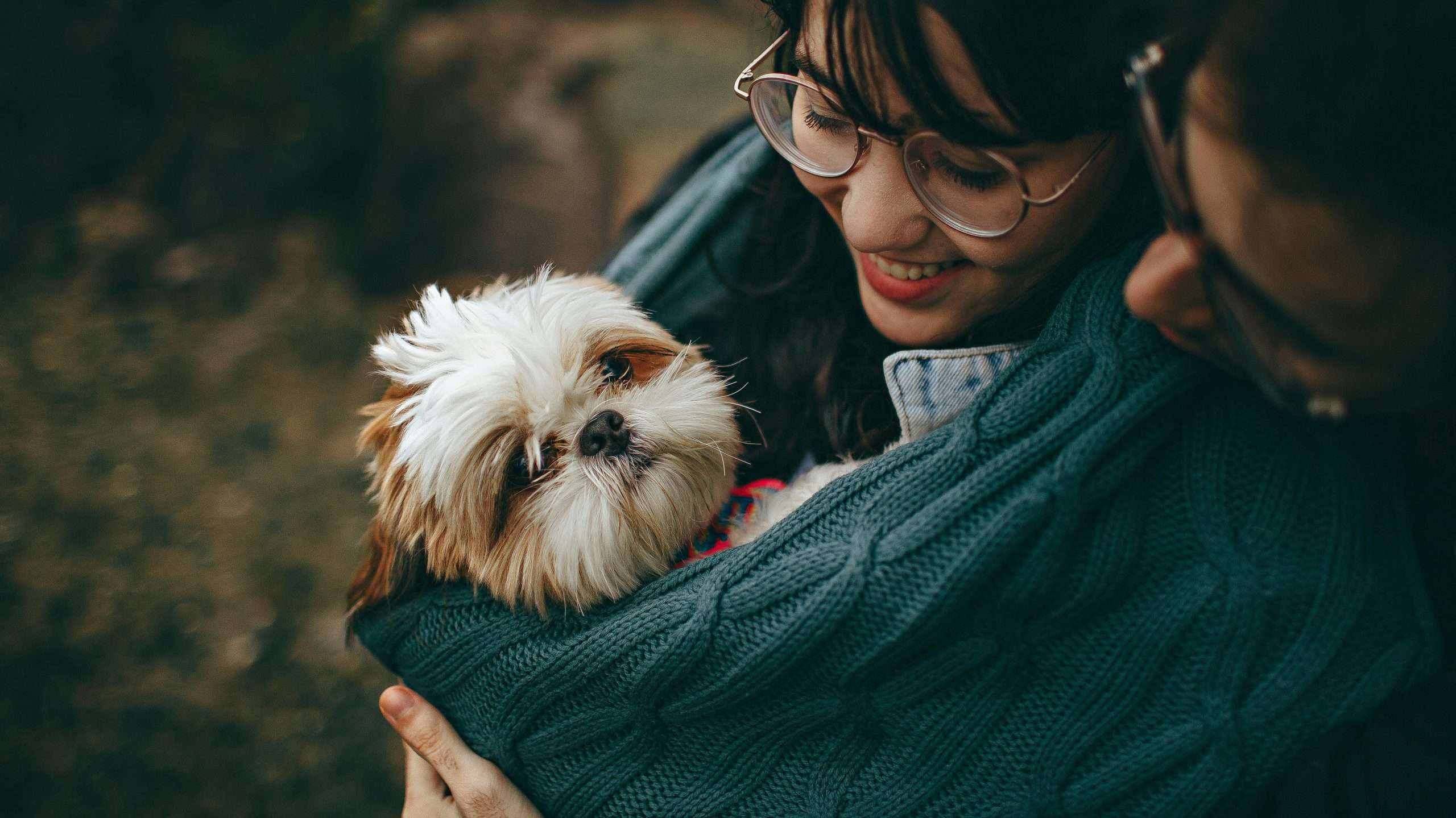 An image of a dog with its owners - benefits of owning a dog